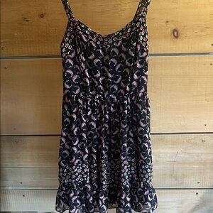 LC Lauren Conrad Black Dress with Pink Floral Pattern